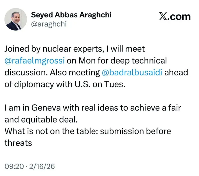 با ابتکارات واقعی به ژنو آمدهام با ابتکارات واقعی به ژنو آمدهام