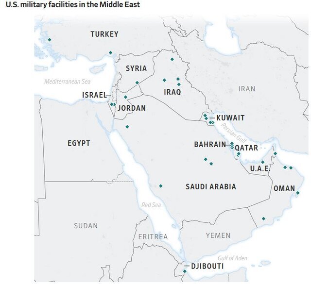 ۴۰ هزار سرباز آمریکایی در تیررس موشک‌های ایران هستند