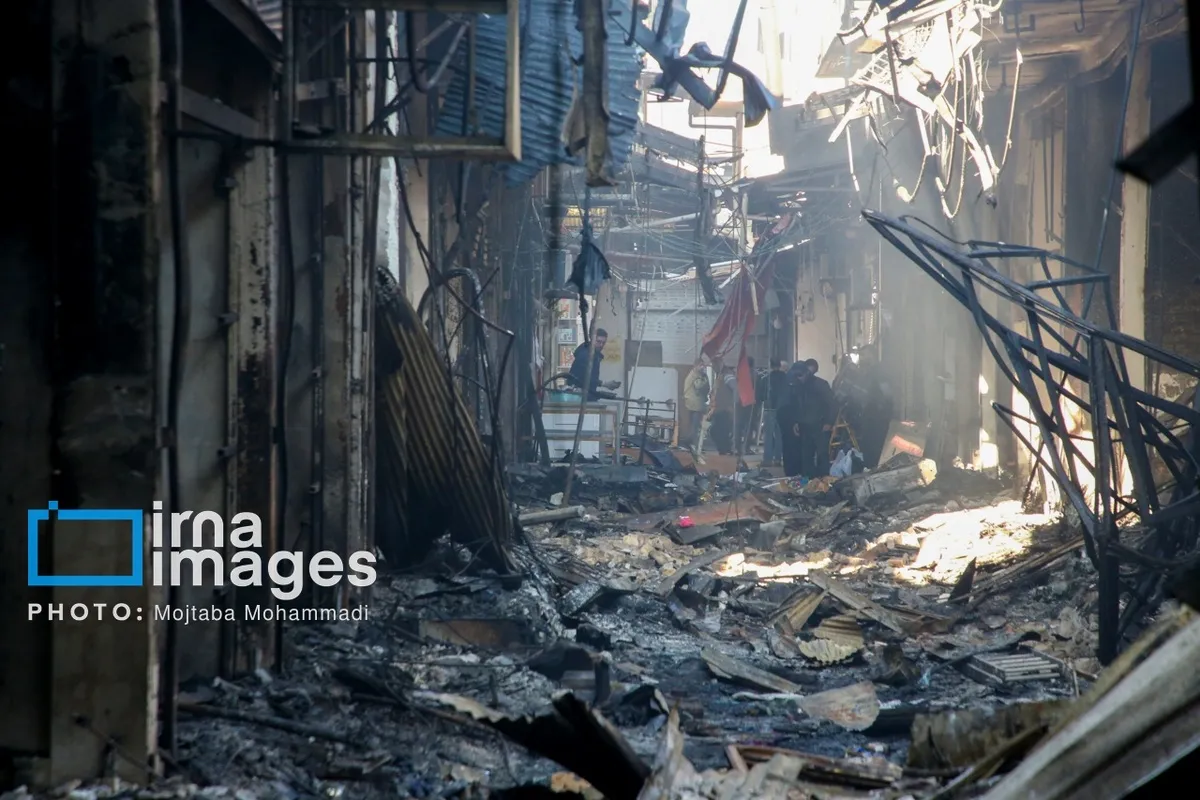 تخریب تاریخ در نا آرامی اخیر/ ۳ سرای قاجاری بازار تاریخی رشت نابود شدند