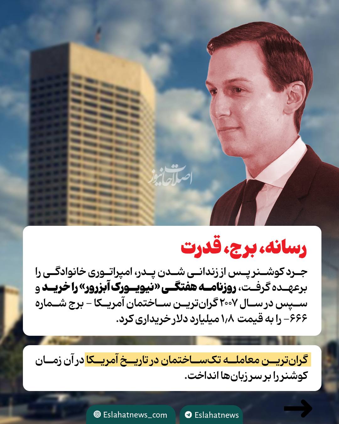 داماد ترامپ؛ بازیگر کلیدی مذاکرات ایران و آمریکا کیست؟ داماد ترامپ؛ بازیگر کلیدی مذاکرات ایران و آمریکا کیست؟