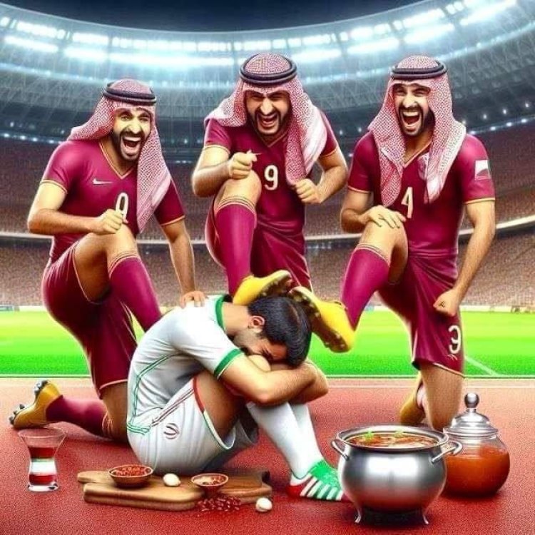 تصویر توهین‌آمیز روزنامه قطری علیه ملت ایران!